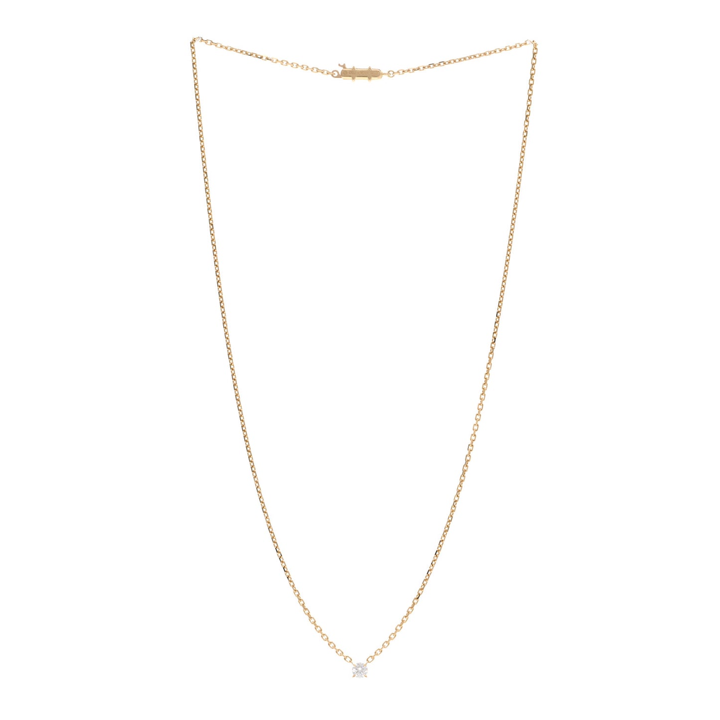 18K Yellow Gold Diamond .24ct 1895 Solitaire Pendant Necklace