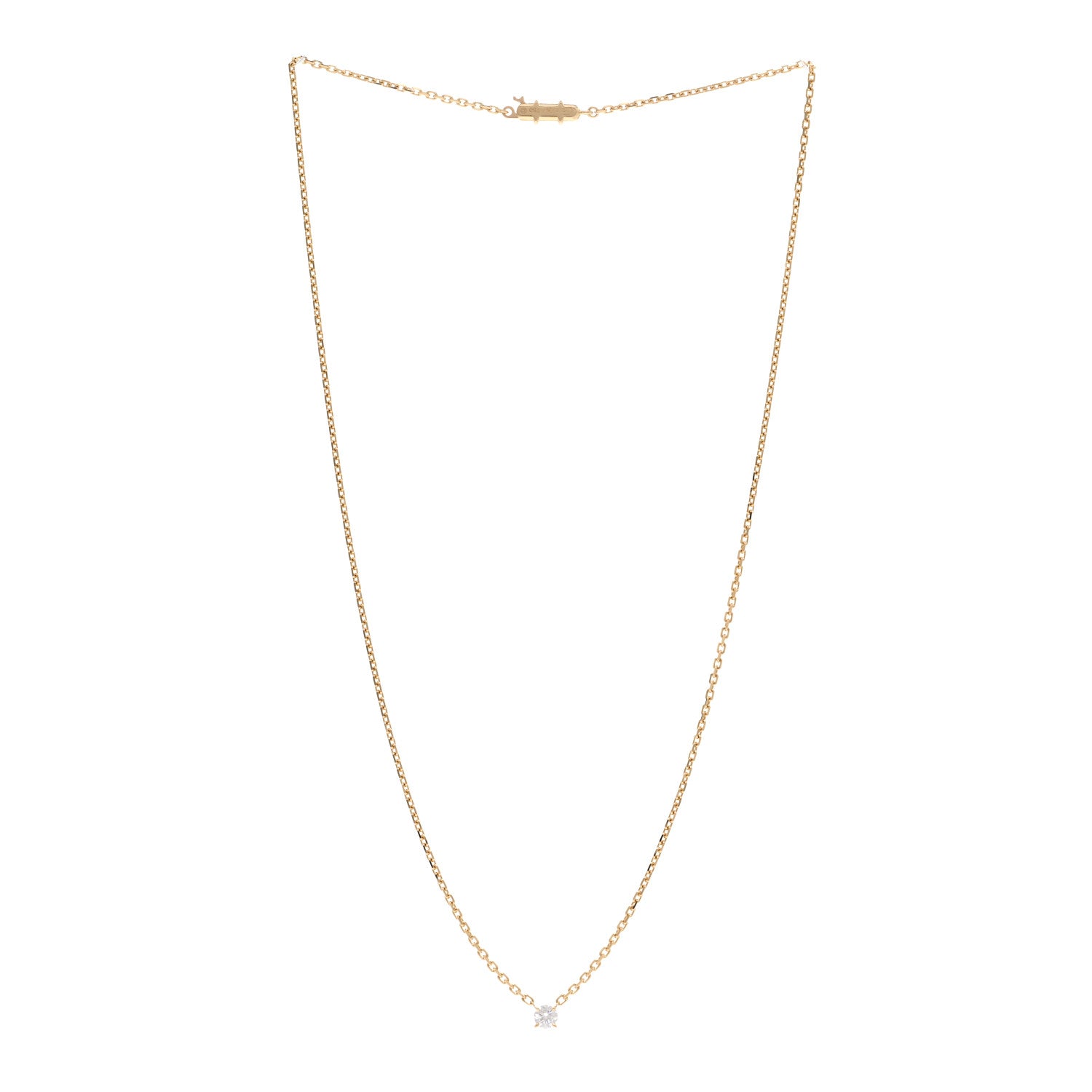 Cartier 18K Yellow Gold Diamond .24ct 1895 Solitaire Pendant Necklace 3 of 4