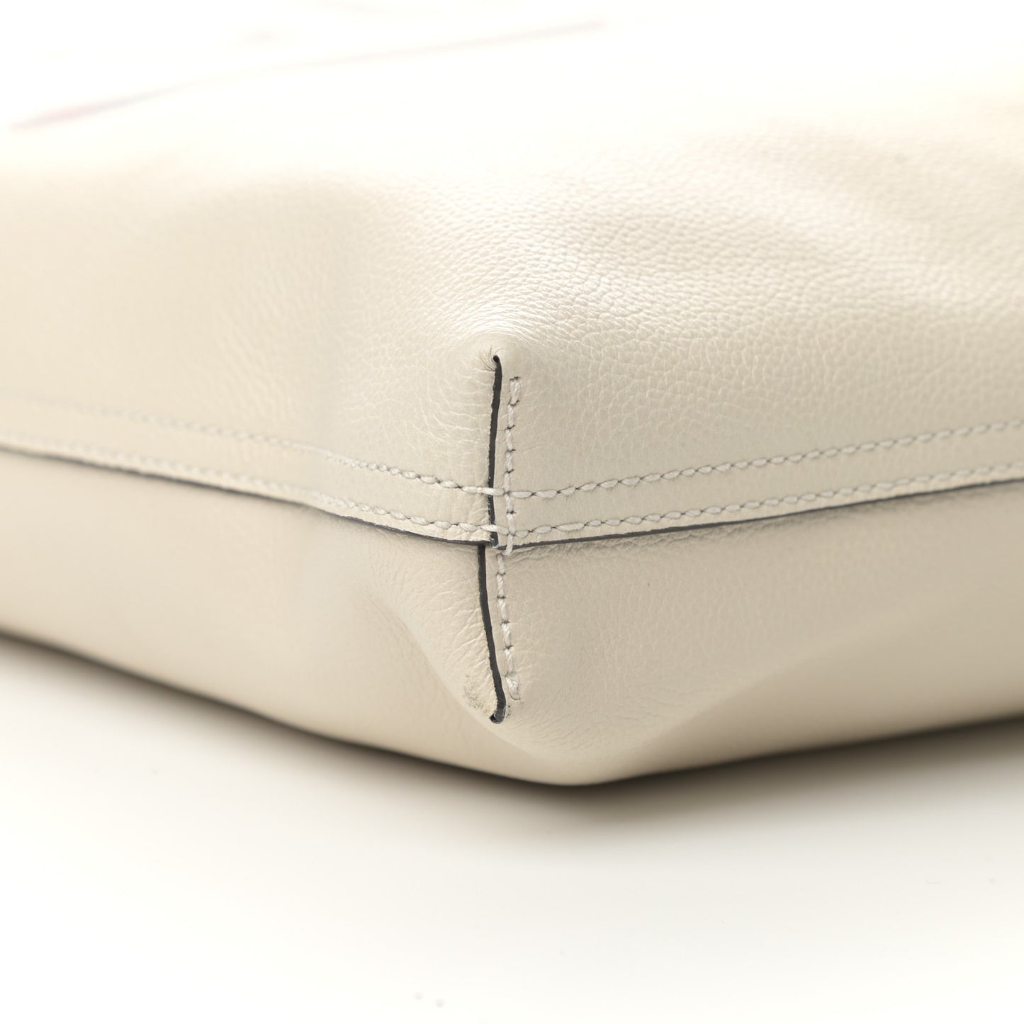 Calfskin Mens Logo Tote White