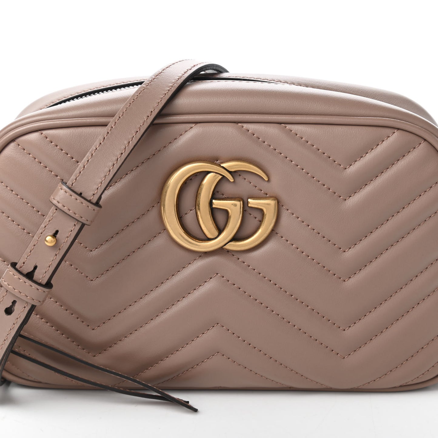 Calfskin Matelasse Small GG Marmont Chain Shoulder Bag Porcelain Rose