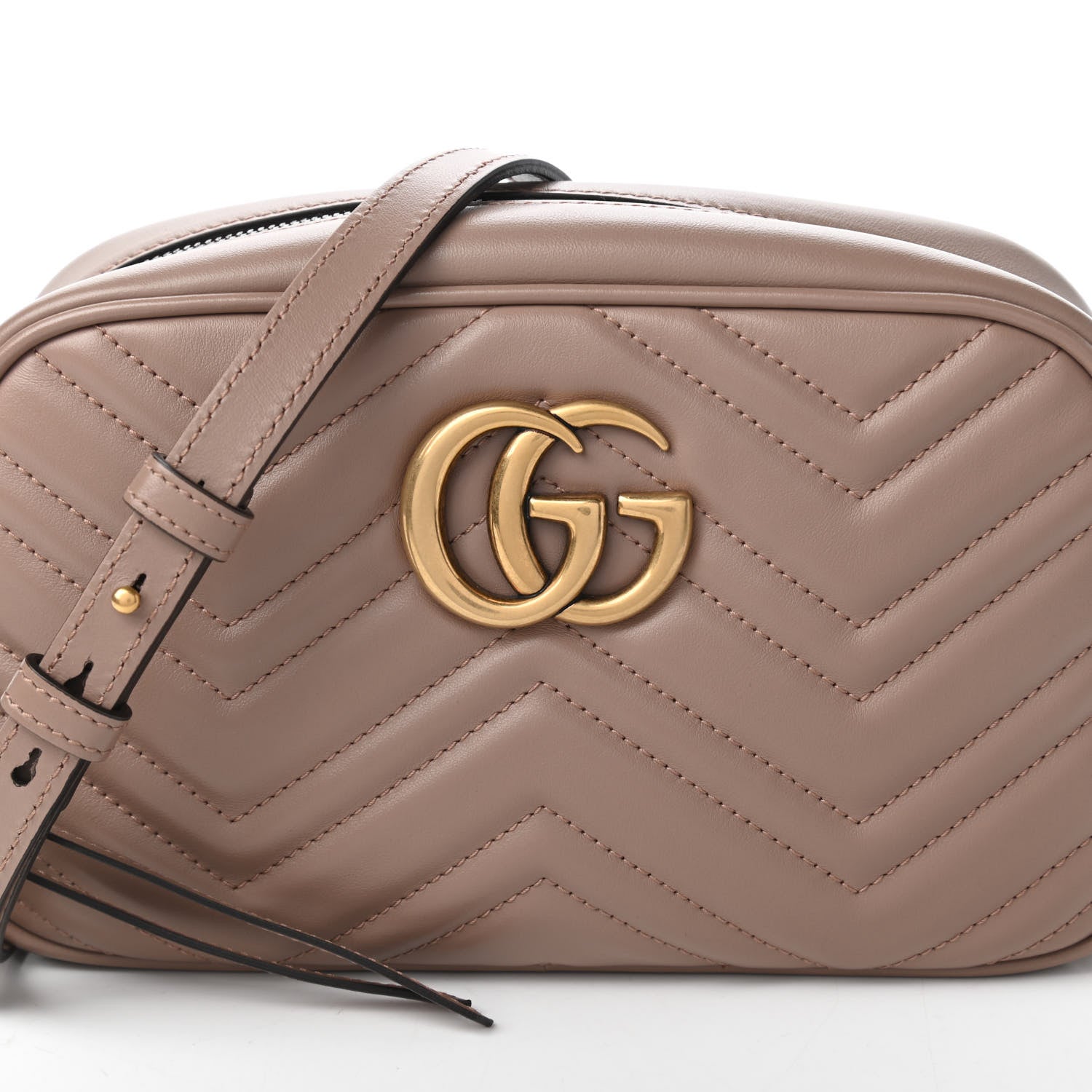 Gucci Calfskin Matelasse Small GG Marmont Chain Shoulder Bag Porcelain Rose 10 of 10