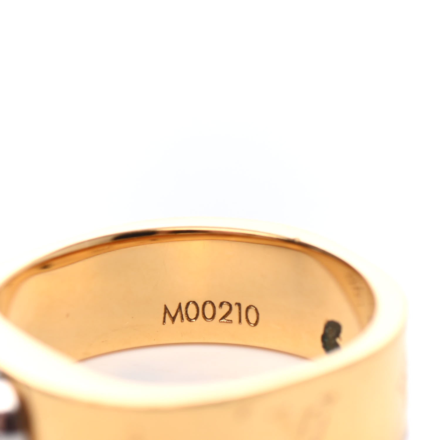Louis Vuitton Brass Monogram Engraved Nanogram Ring S Gold 3 of 4