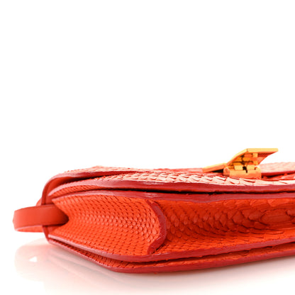Celine Snakeskin Medium Classic Box Flap Orange 8 of 9