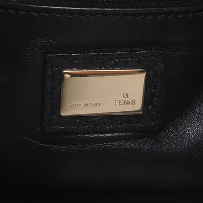 Fendi Calfskin Crocodile Embossed Maxi Baguette Black 6 of 9