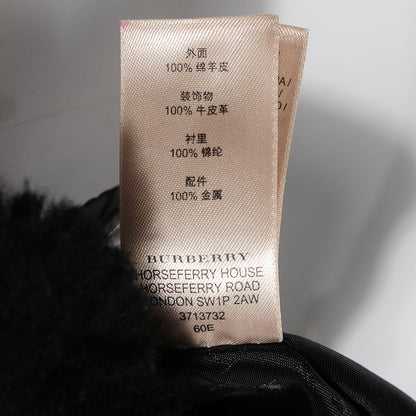 Burberry Sheepskin Quilted Shearling Small Cadet Black 12 of 13