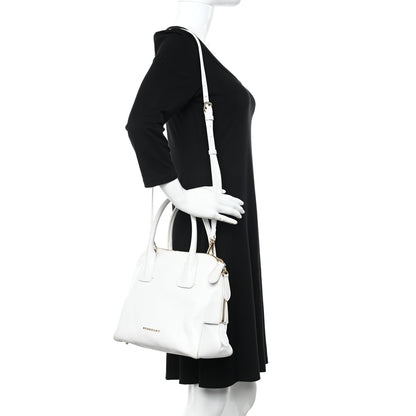 Burberry London Grainy Calfskin Small Greenwood Bowling Bag White 2 of 22