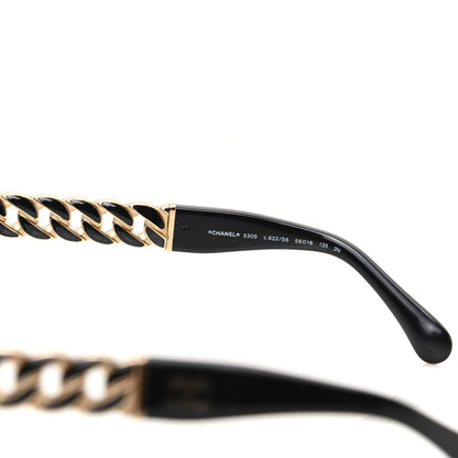 Chanel Acetate Metal Chain Square Sunglasses 5305 Black 6 of 8