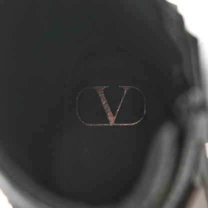 Valentino Garavani Calfskin Tonal Roman Stud 20/40mm Combat Boots 37.5 Black 7 of 9