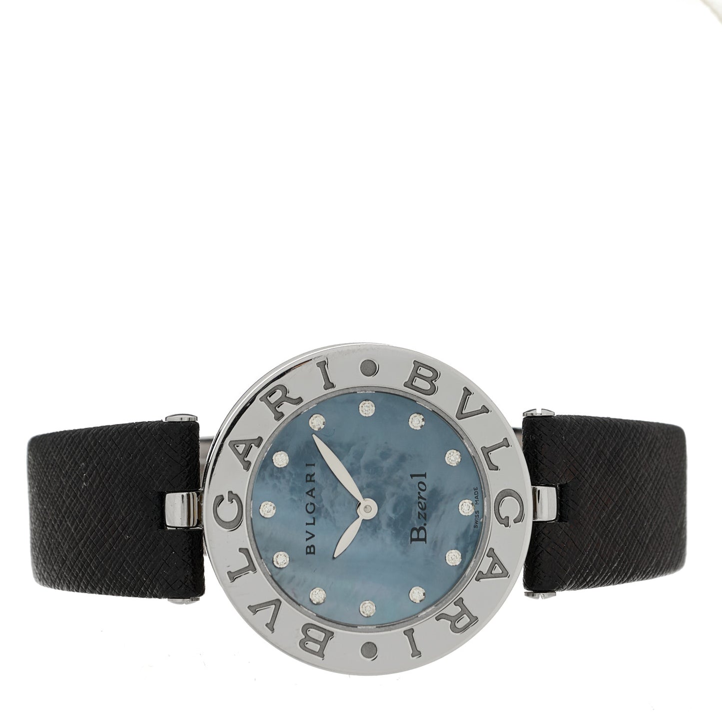 Stainless Steel Calfskin Diamond Blue Mother of Pearl 30mm B.Zero1 Quartz Watch