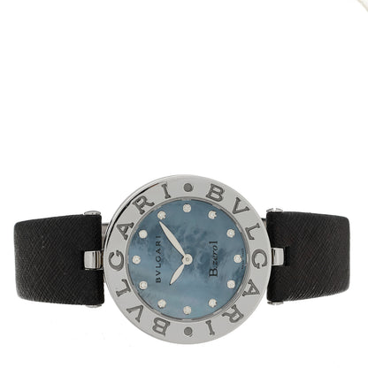 Bulgari Stainless Steel Calfskin Diamond Blue Mother of Pearl 30mm B.Zero1 Quartz Watch 2 of 4
