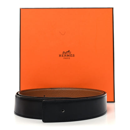 Hermes Box Togo 32mm Belt Strap 90/36 Black Gold 8 of 8