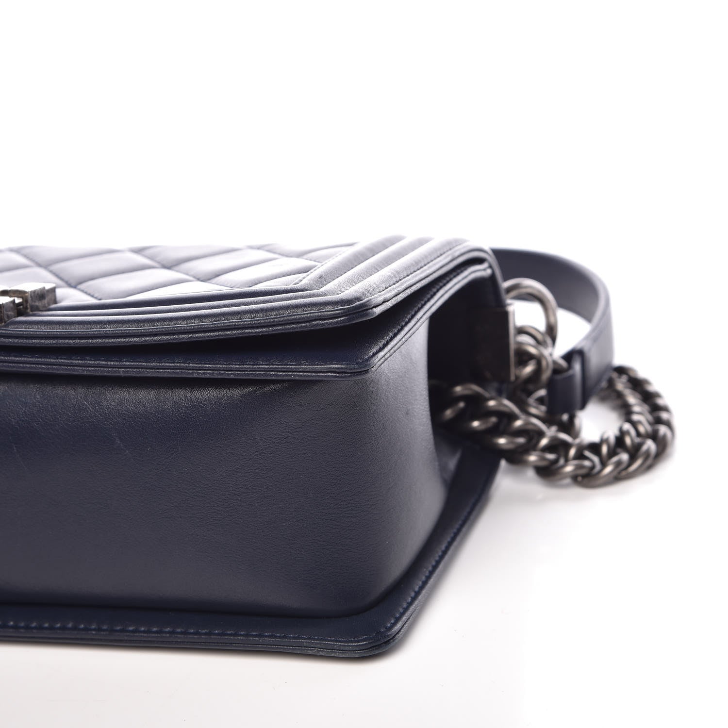 Chanel Calfskin Quilted Medium Boy Flap Navy Blue 9 of 11