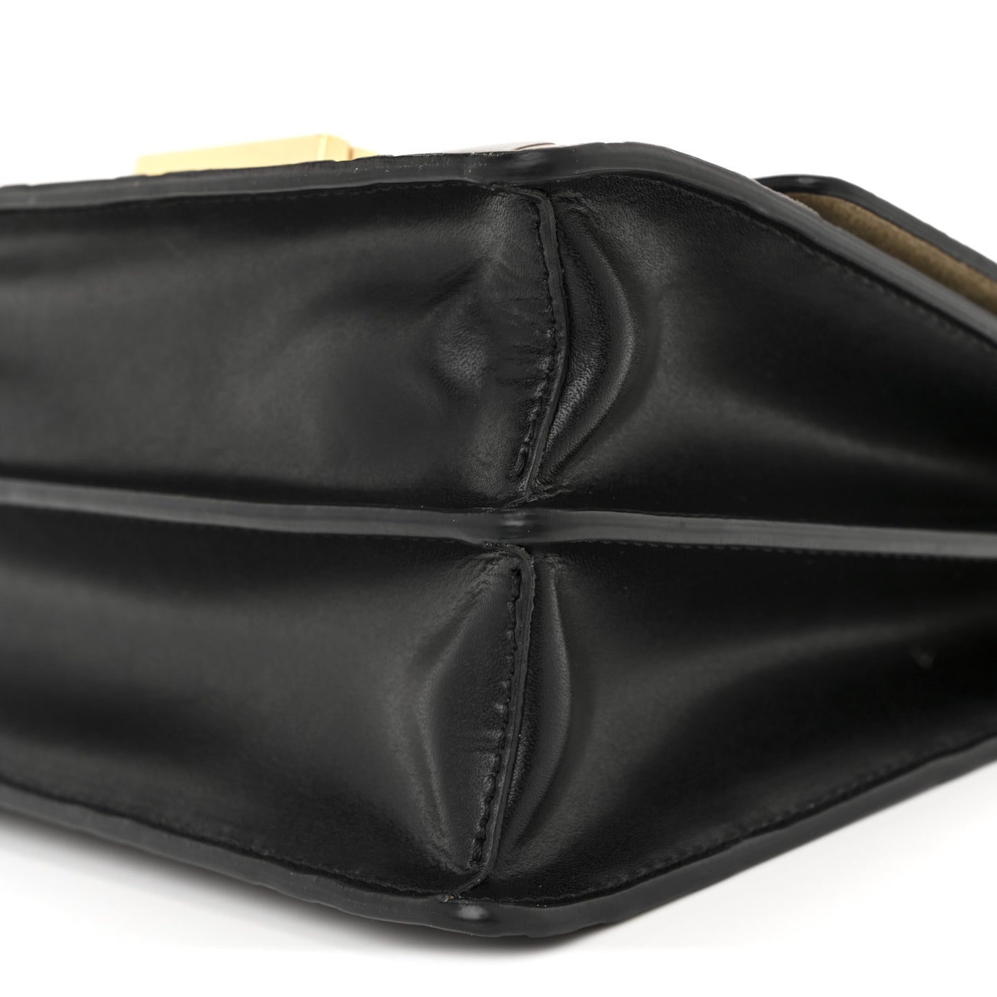 Vitello Liberty Bi-Color FF 1974 Embossed Small Kan U Shoulder Bag Maya Black