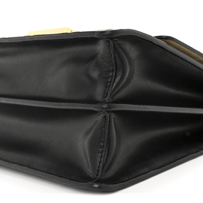 Fendi Vitello Liberty Bi-Color FF 1974 Embossed Small Kan U Shoulder Bag Maya Black 10 of 11
