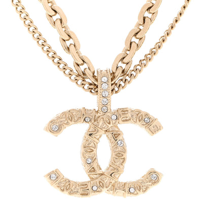 Chanel Crystal CC Multi Strand Chain Necklace Gold 4 of 6