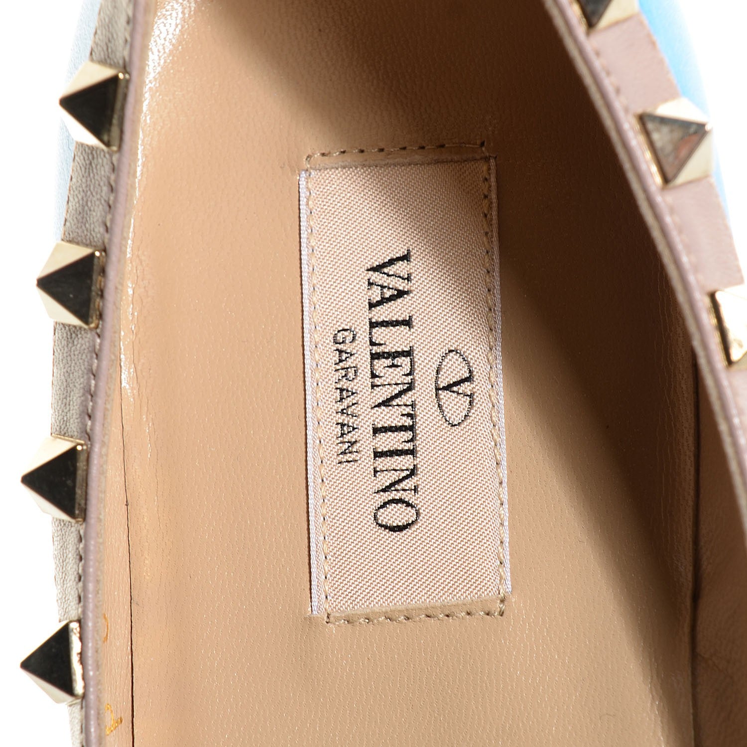 Valentino Garavani Nappa Rockstud Ballerina Flats 37.5 Parrot Poudre 7 of 8