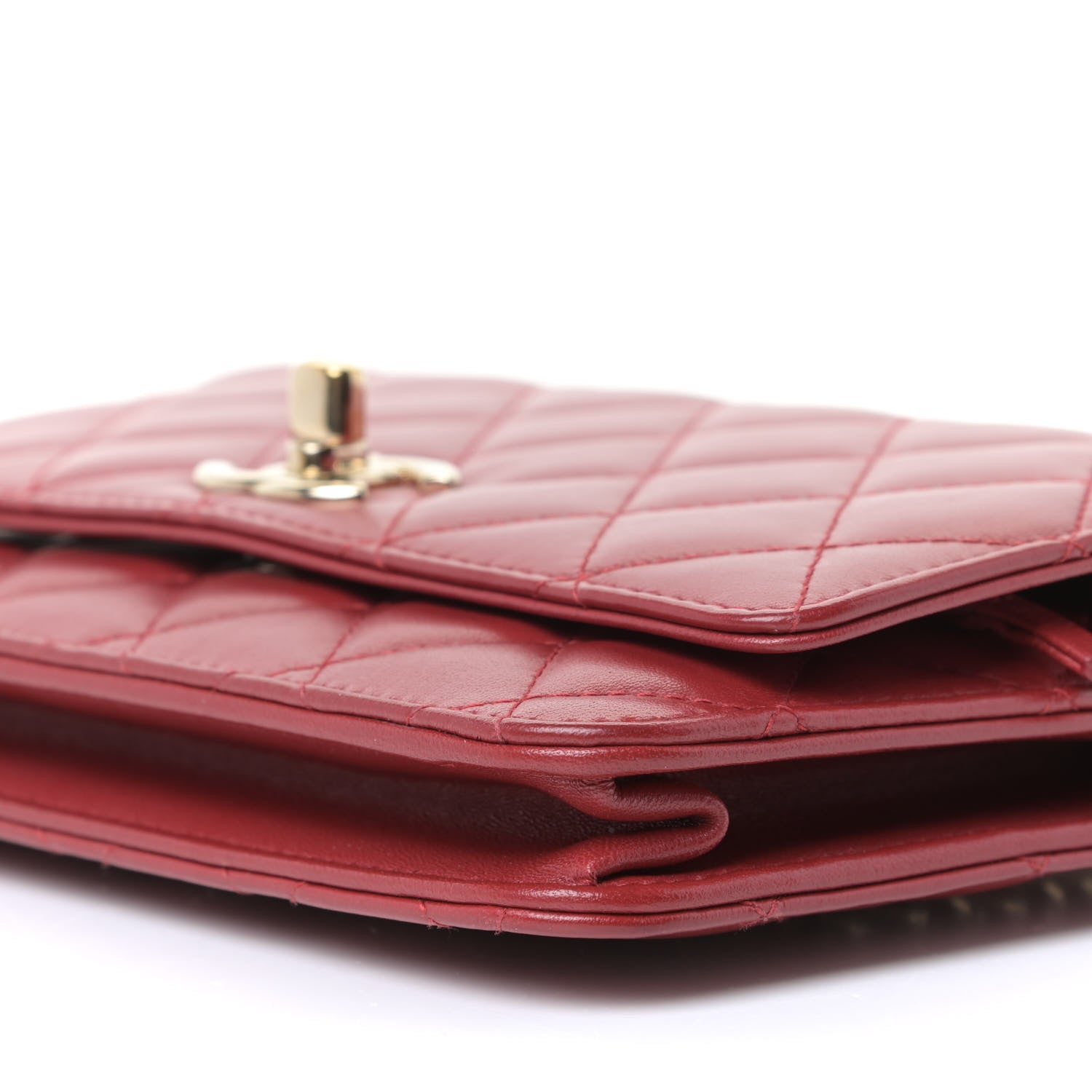 Chanel Lambskin Quilted Trendy CC Wallet On Chain WOC Red 6 of 14