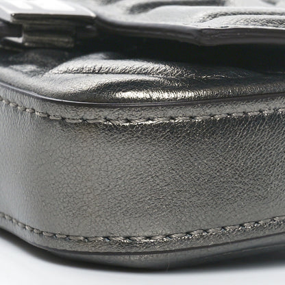 Fendi Vitello Catalan Mirror FF 1974 Embossed Nano Baguette Charm Graphite 7 of 8