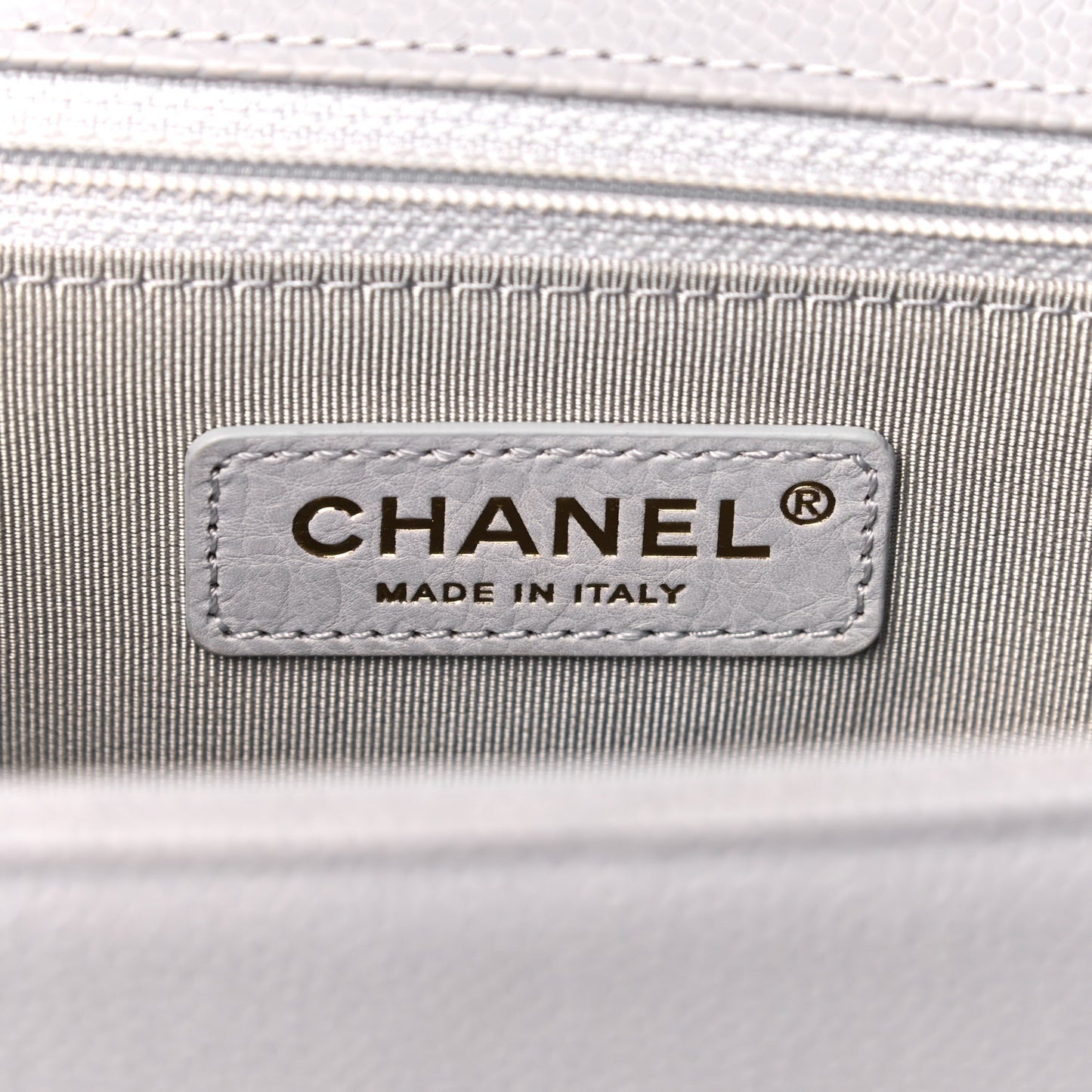 Caviar Quilted New Medium Boy Flap Grey