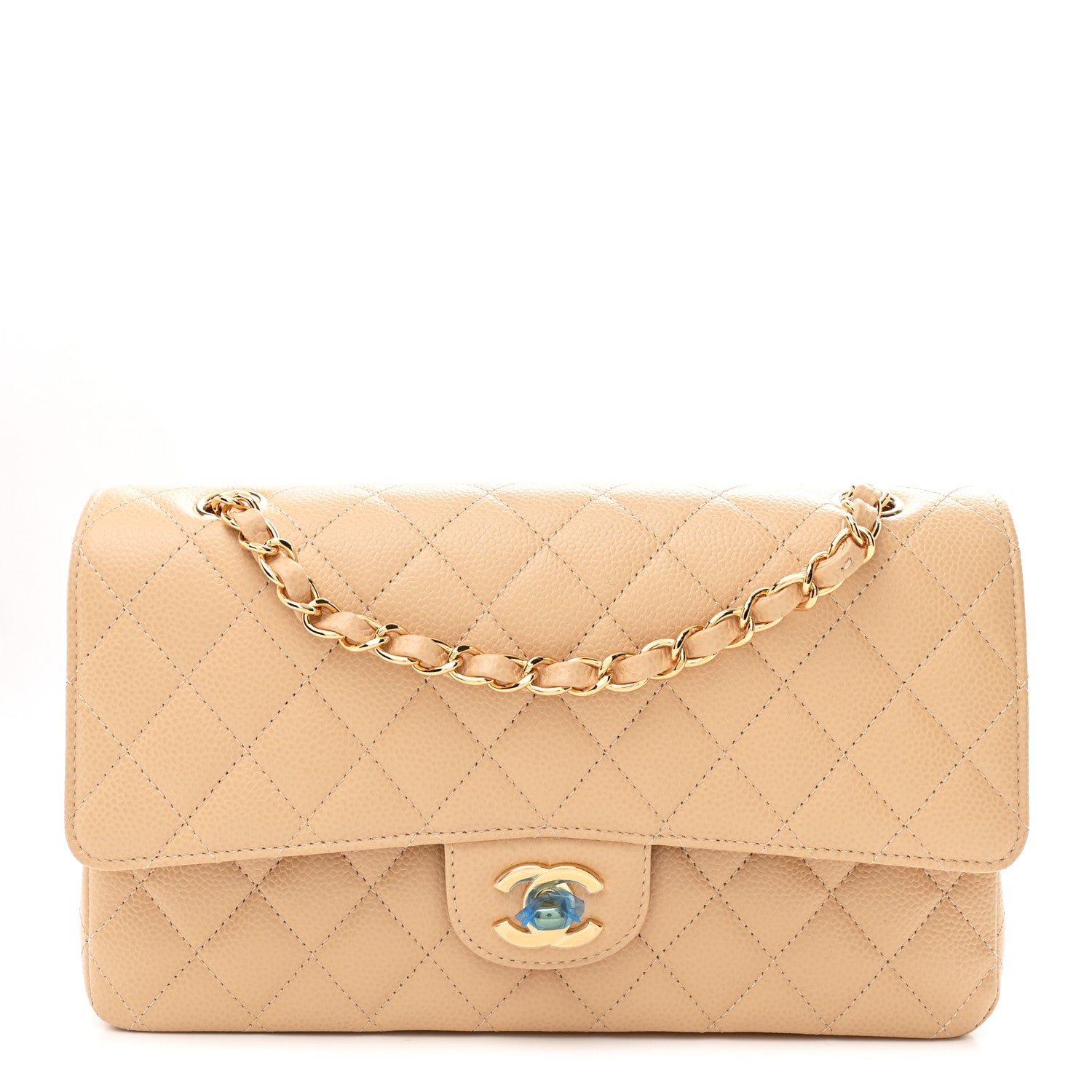 Chanel Caviar Quilted Medium Double Flap Beige 1 of 10