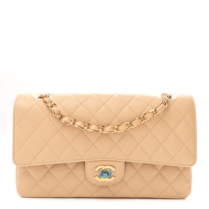 Chanel Caviar Quilted Medium Double Flap Beige 1 of 10