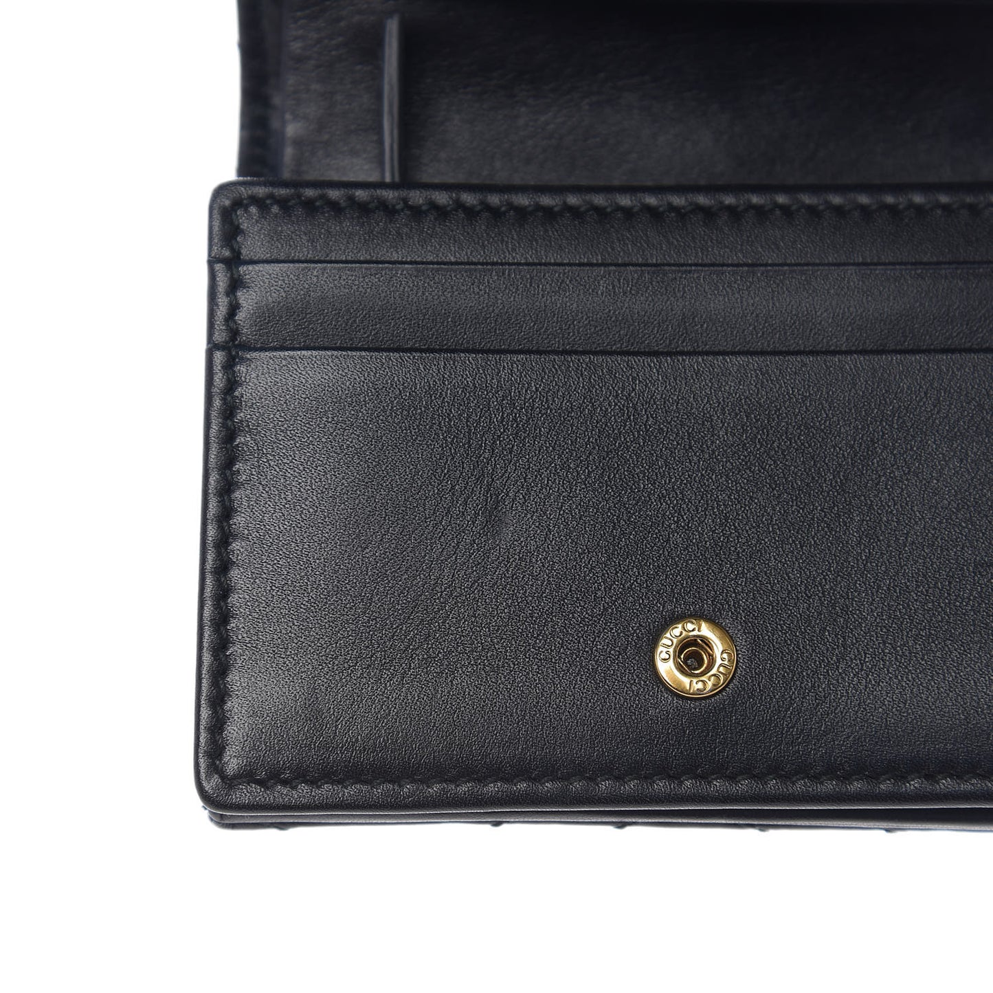 Calfskin Matelasse GG Marmont Card Case Wallet Black