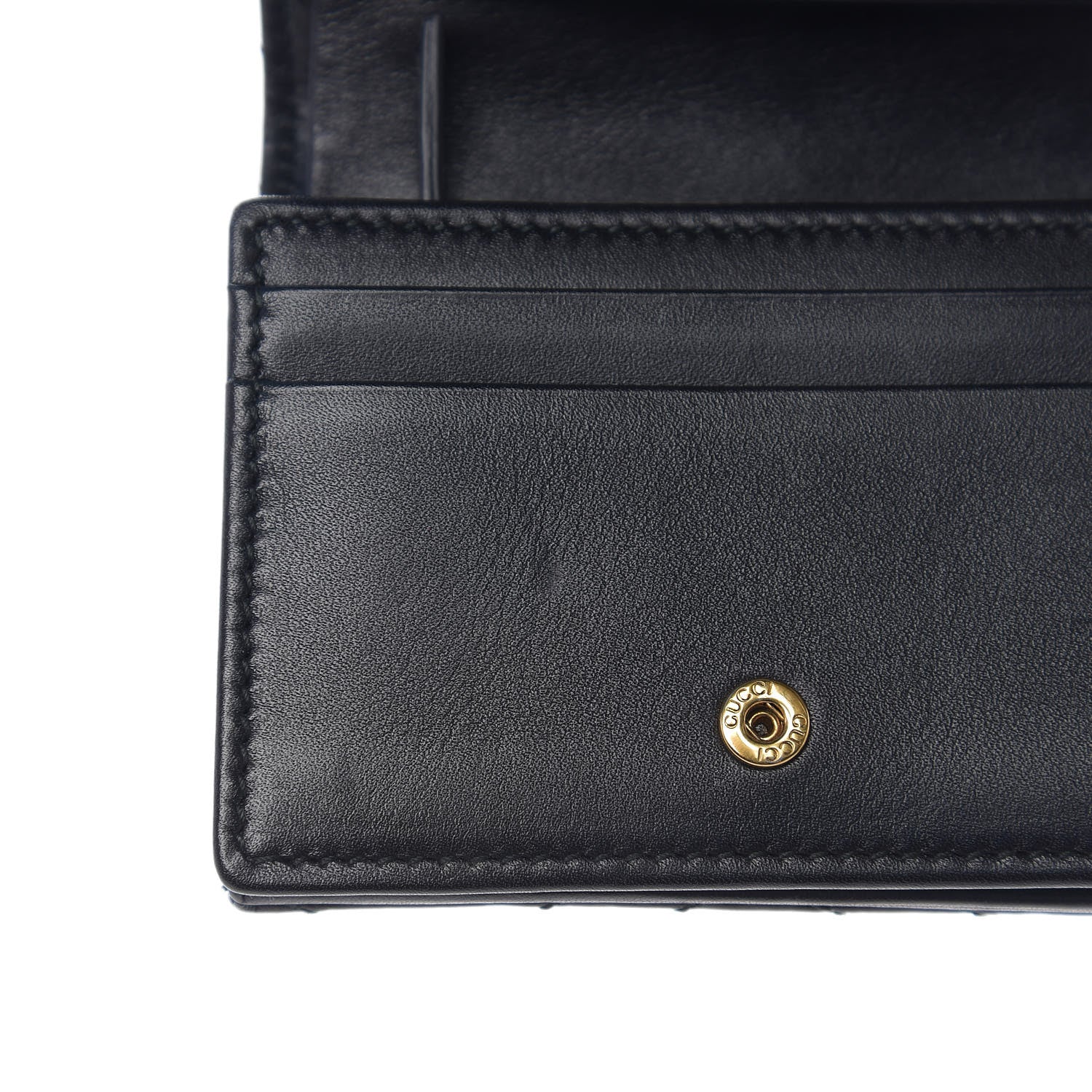 Gucci Calfskin Matelasse GG Marmont Card Case Wallet Black 7 of 7