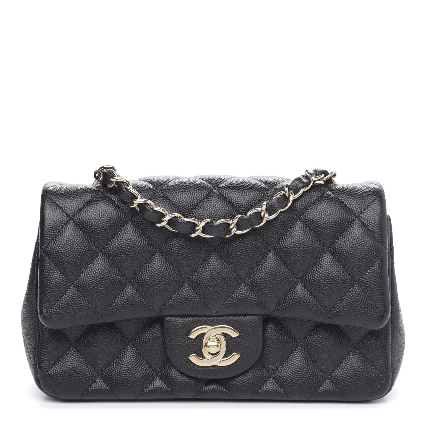 Caviar Quilted Mini Rectangular Flap Black