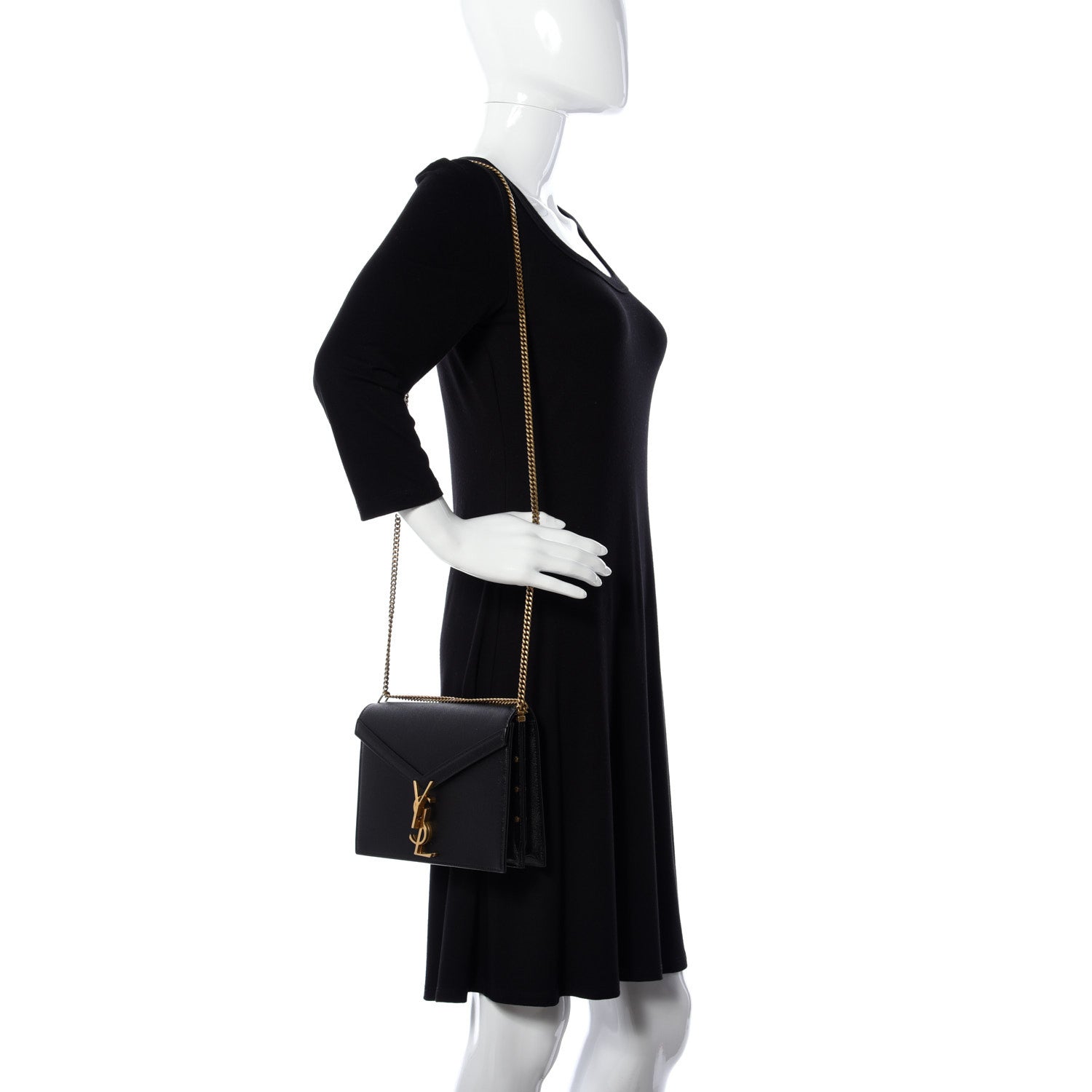 Saint Laurent Grain De Poudre Monogram Cassandra Clasp Bag Black Rouge Legion 2 of 12
