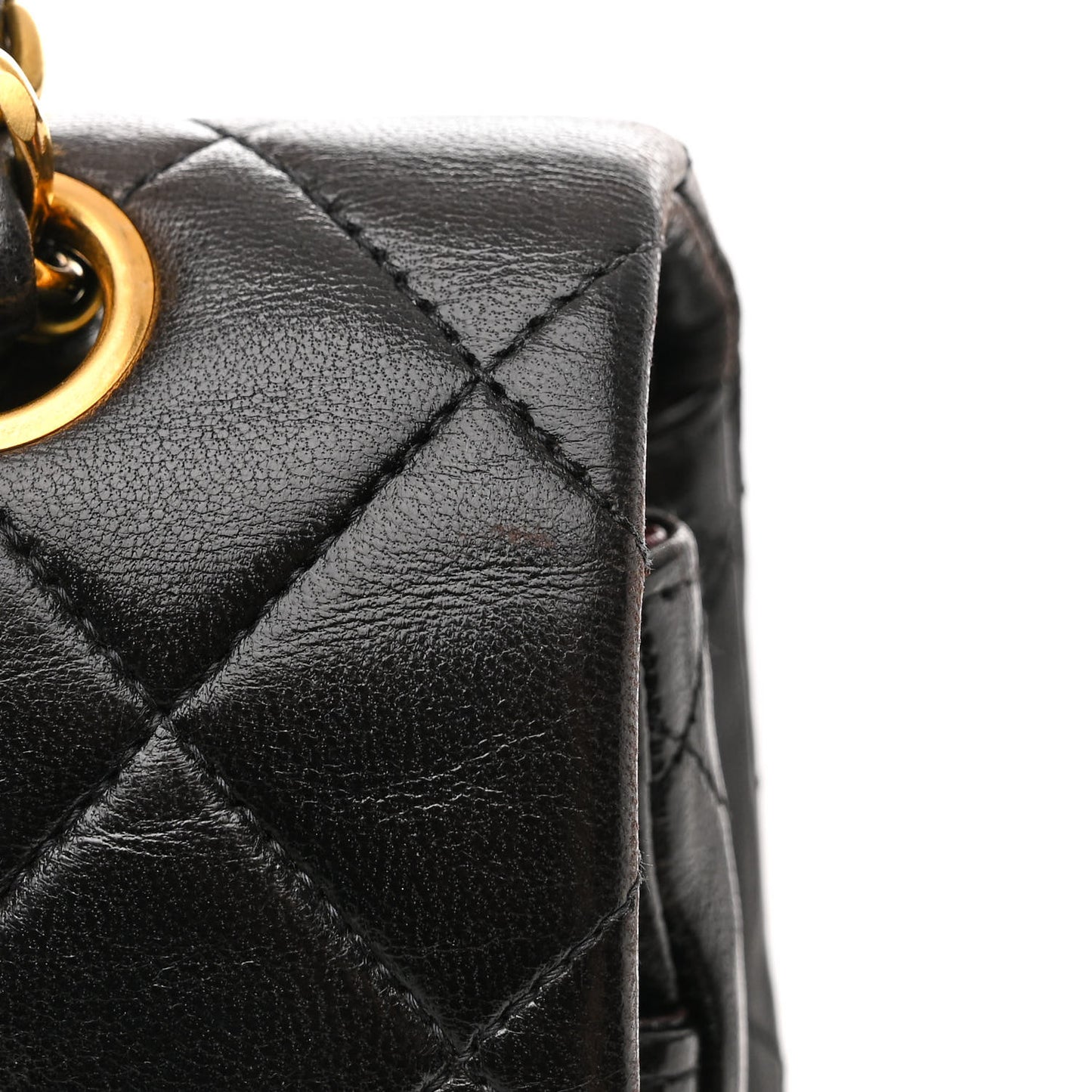 Lambskin Quilted Medium Double Flap Black
