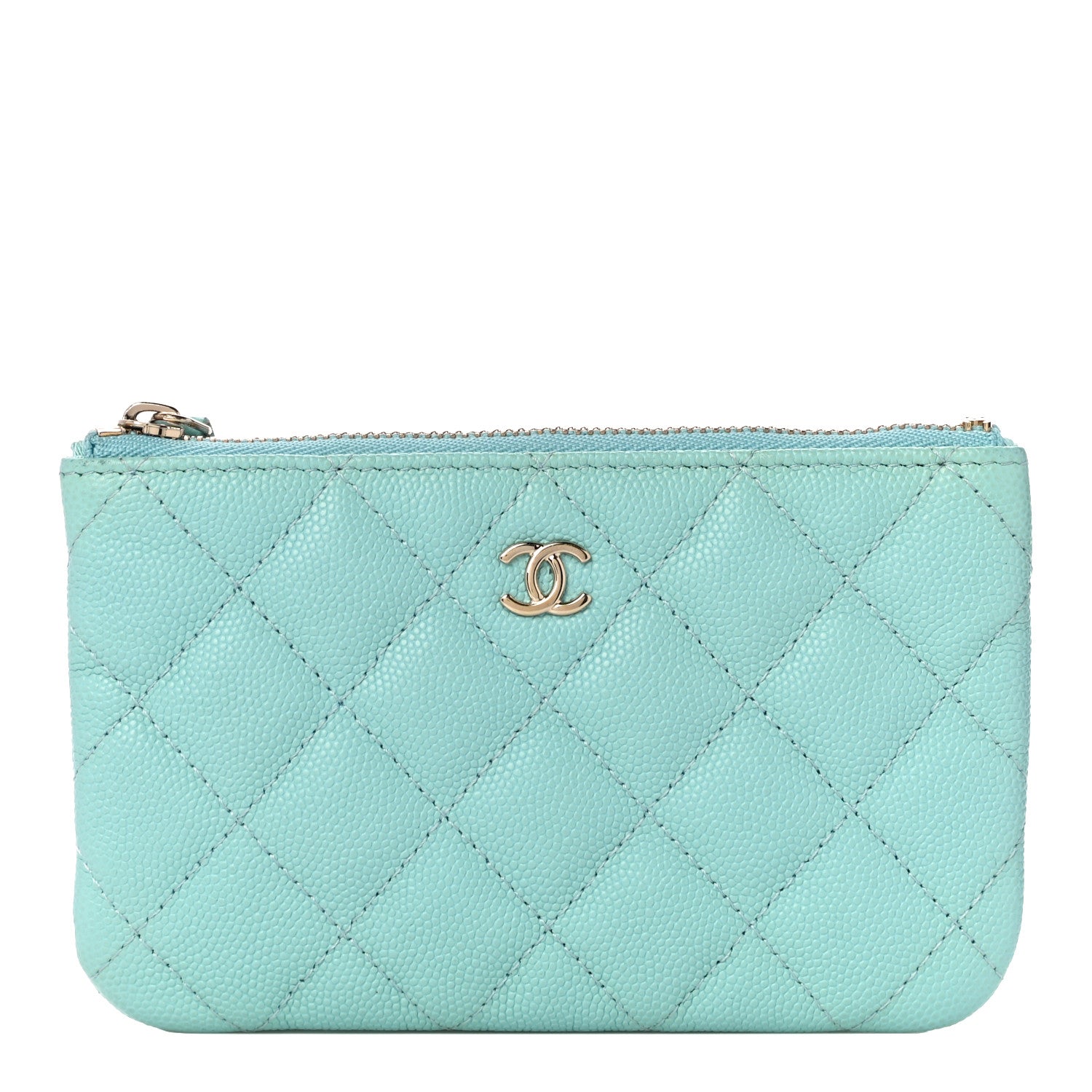 Chanel Caviar Quilted Small Cosmetic Case Light Blue 1 of 11