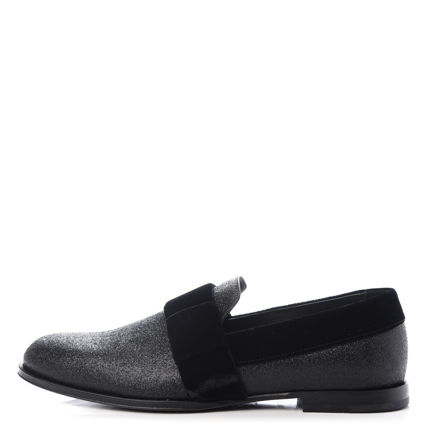 Glitter Velvet Mens John Slip On Loafers 40.5 Black