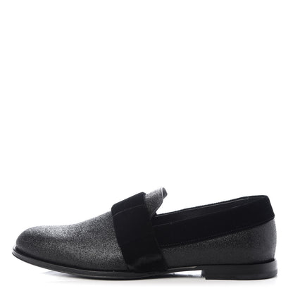 Jimmy Choo Glitter Velvet Mens John Slip On Loafers 40.5 Black 1 of 10