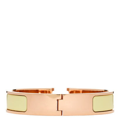Hermes Enamel Narrow Clic Clac H Bracelet PM Jaune Citron 3 of 4