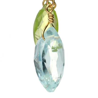 Marco Bicego 18K Yellow Gold Blue Topaz Peridot Drop Earrings 6 of 6