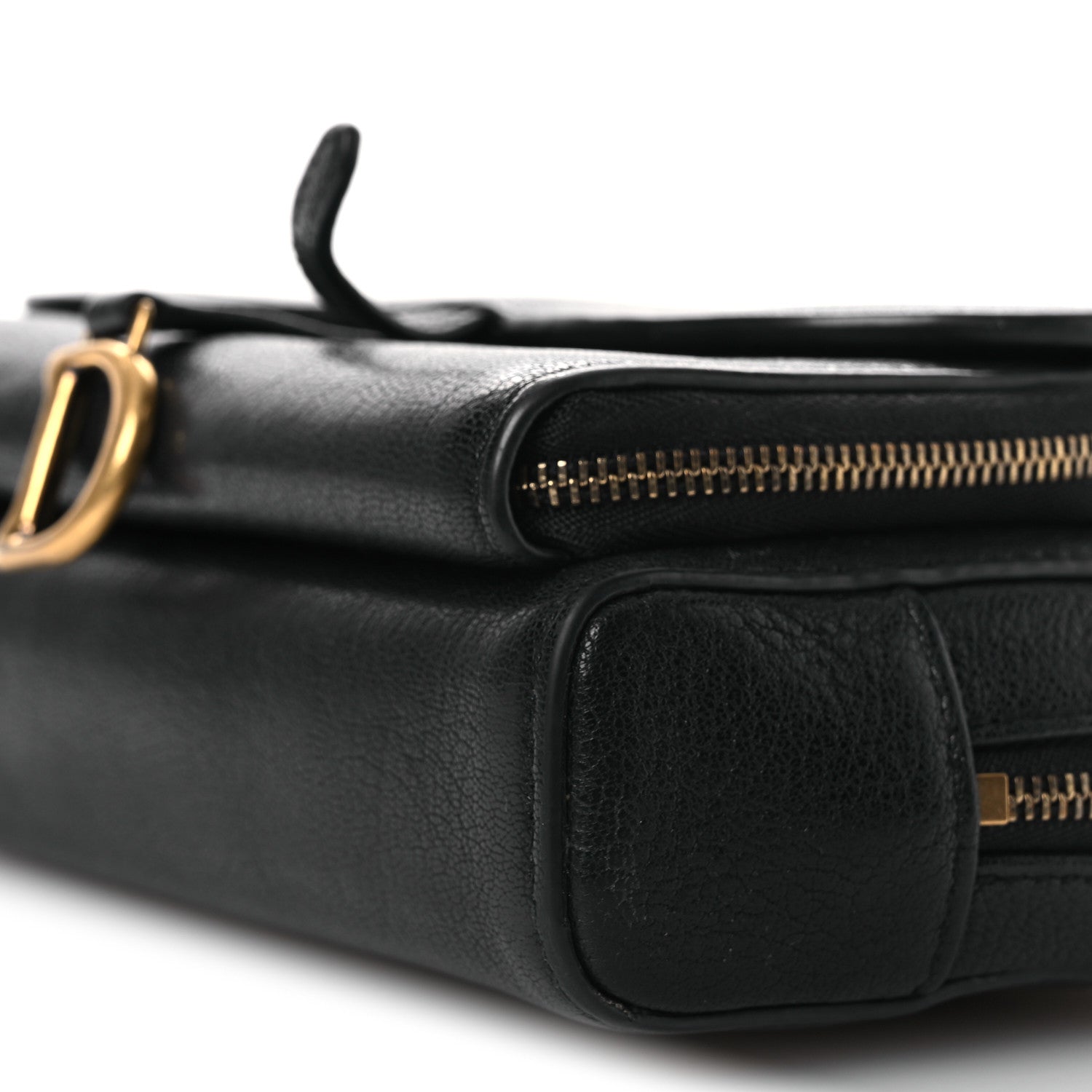 Christian Dior Goatskin Double Saddle Pouch Black 10 of 12