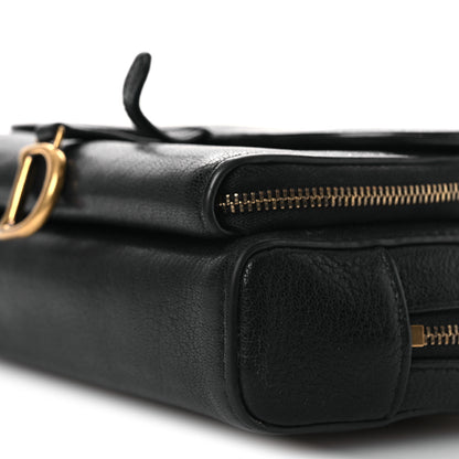 Christian Dior Goatskin Double Saddle Pouch Black 10 of 12