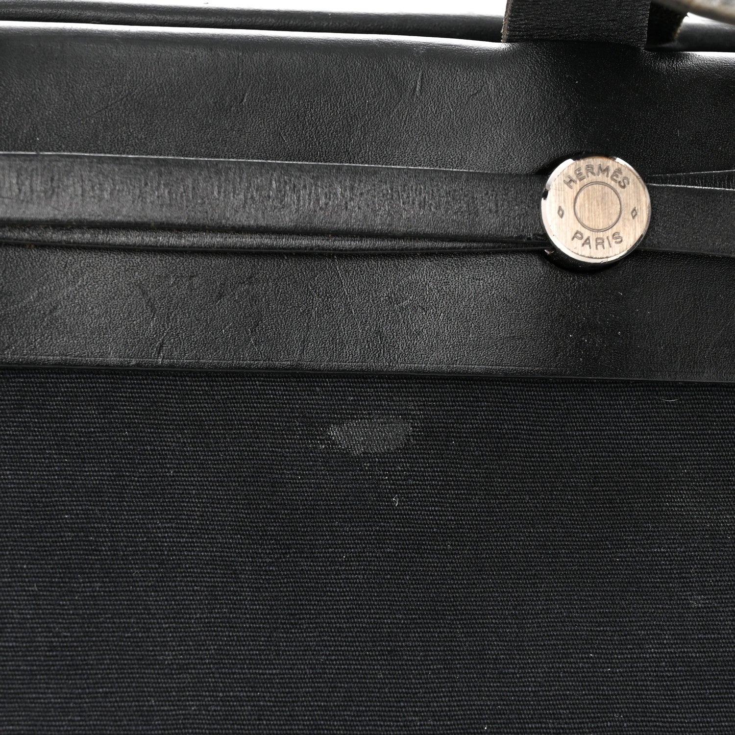 Hermes Toile Vache Hunter Herbag Cabas MM Black 13 of 16