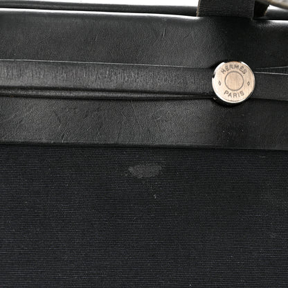 Hermes Toile Vache Hunter Herbag Cabas MM Black 13 of 16