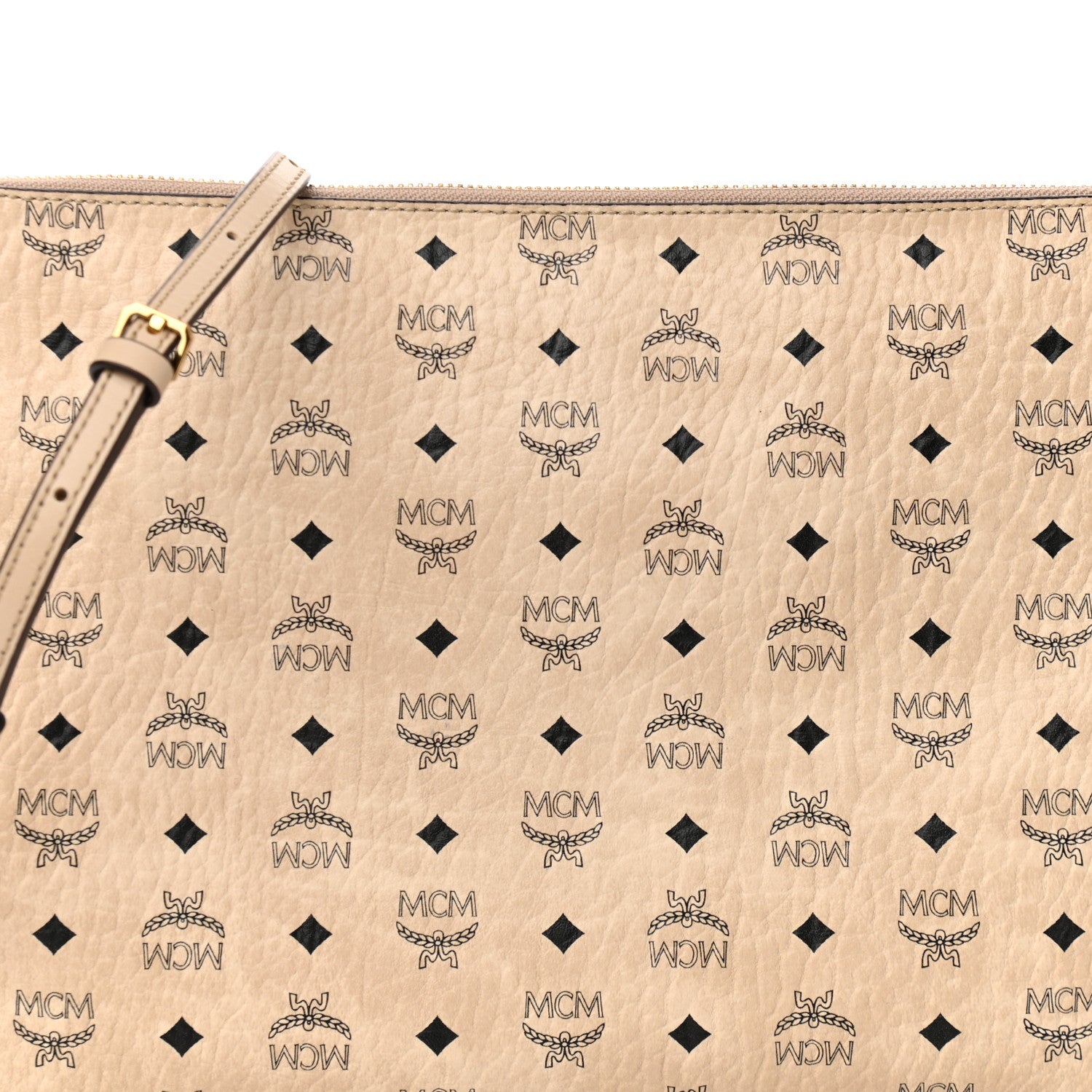 MCM Visetos Original Medium Pouch Beige 8 of 10
