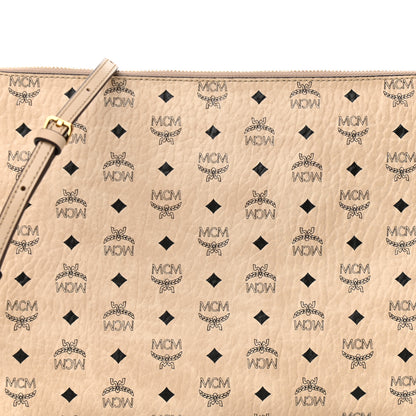 MCM Visetos Original Medium Pouch Beige 8 of 10