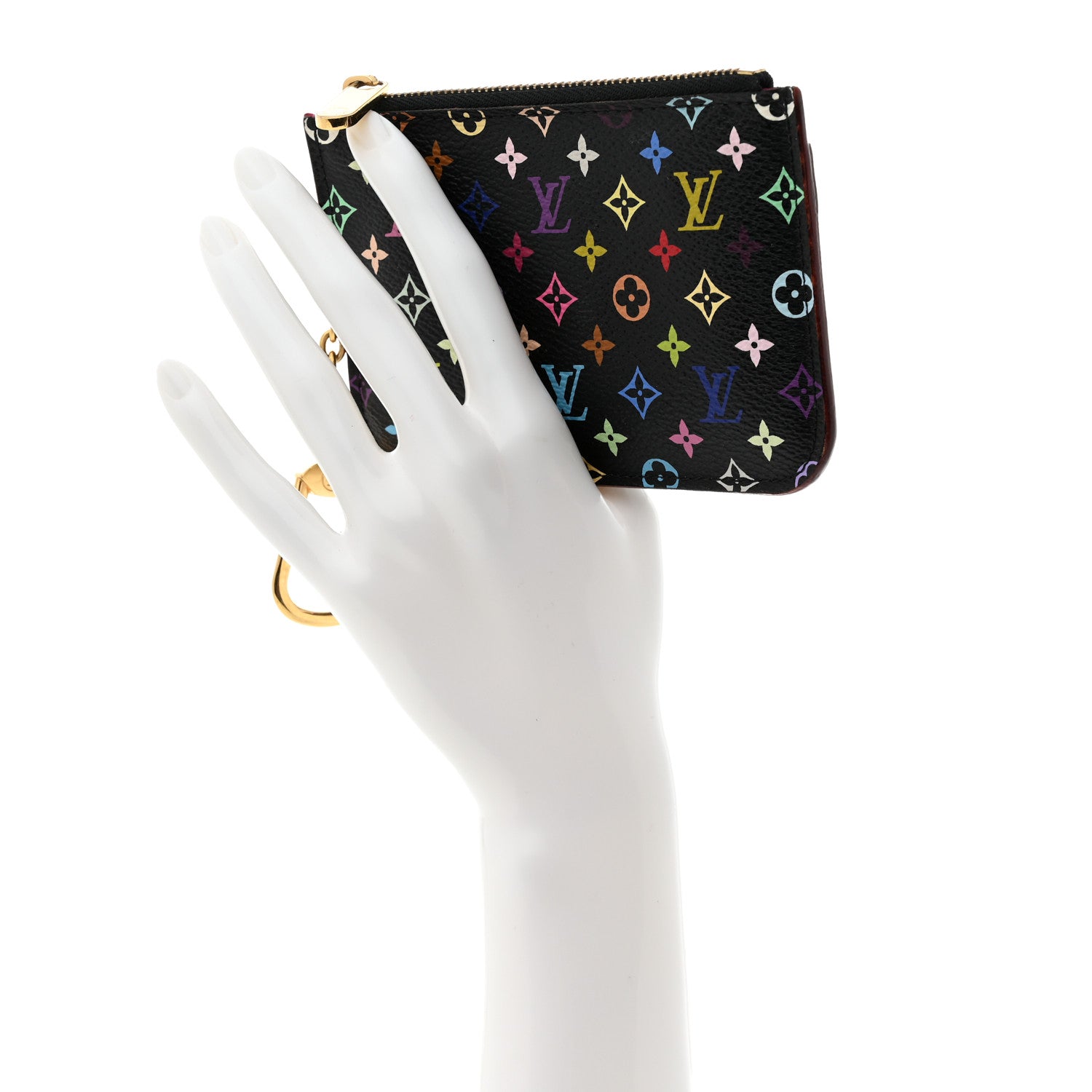 Louis Vuitton Monogram Multicolor Key Pouch Black Grenade 2 of 8