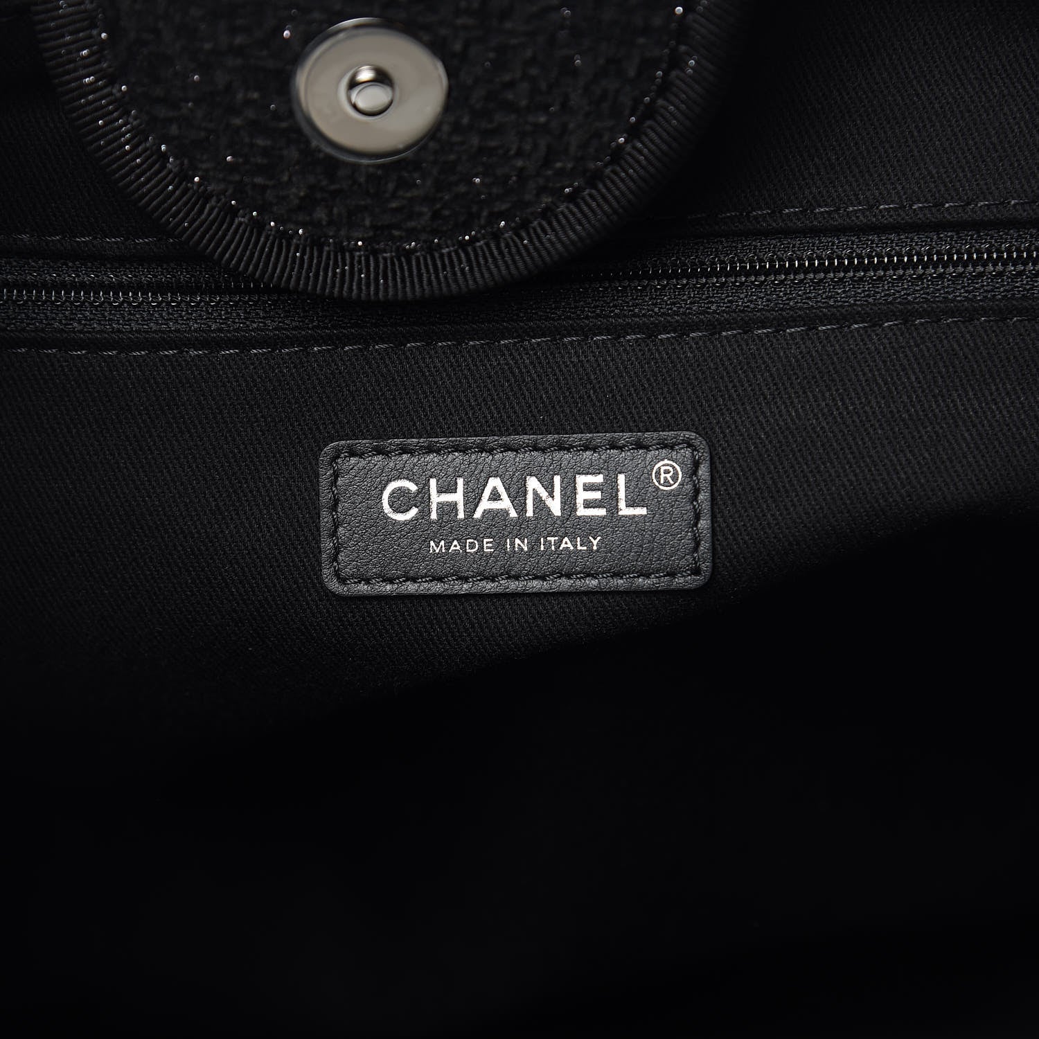 Chanel Lurex Boucle Large Deauville Tote Black 7 of 10