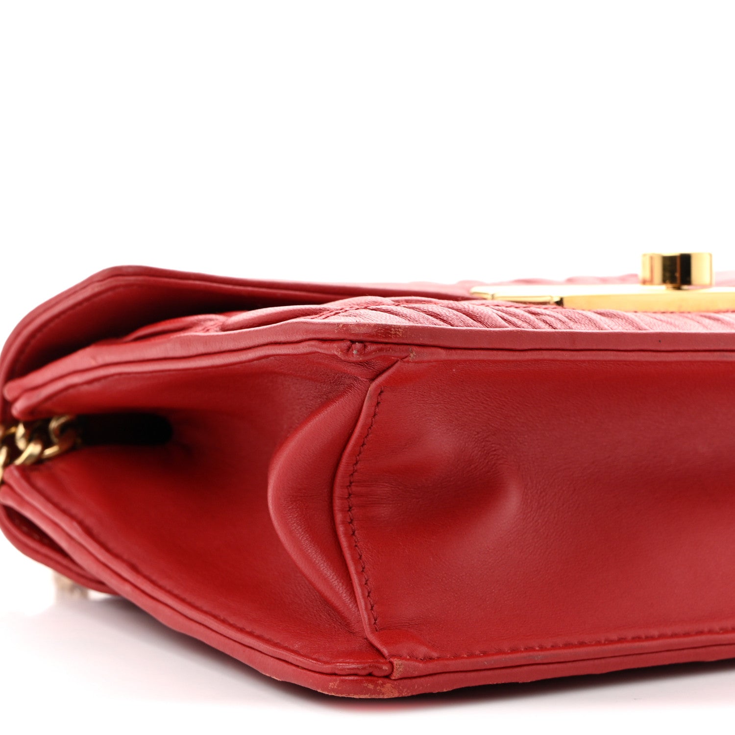 Prada Nappa Gaufre Sound Flap Crossbody Shoulder Bag Red 9 of 11