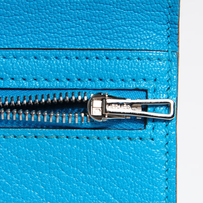 Hermes Chevre Mysore Bearn Gusset Wallet Bleu Azteque 7 of 10
