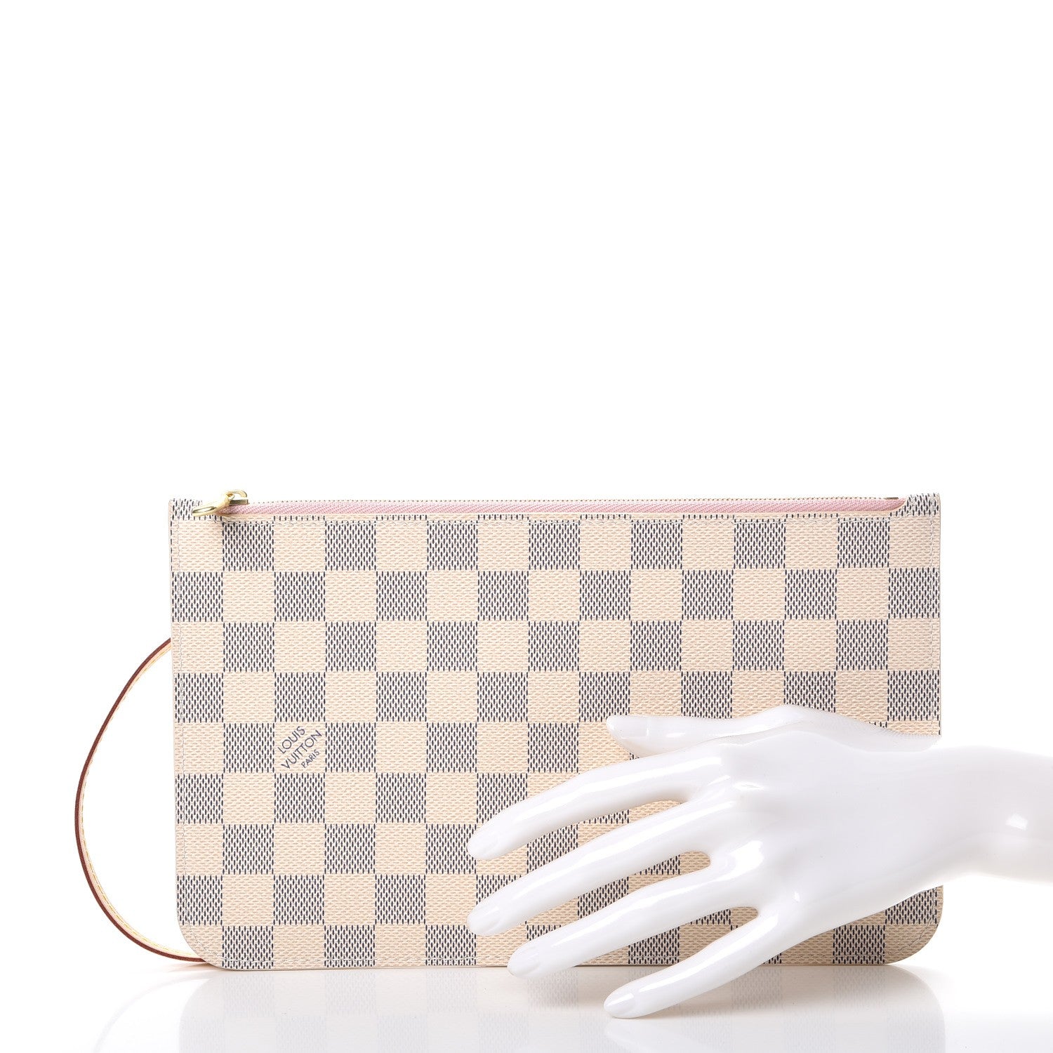 Louis Vuitton Damier Azur Neverfull MM GM Pochette Rose Ballerine 2 of 8