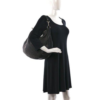 Jimmy Choo Deerskin Studded Solar Hobo Black 2 of 11