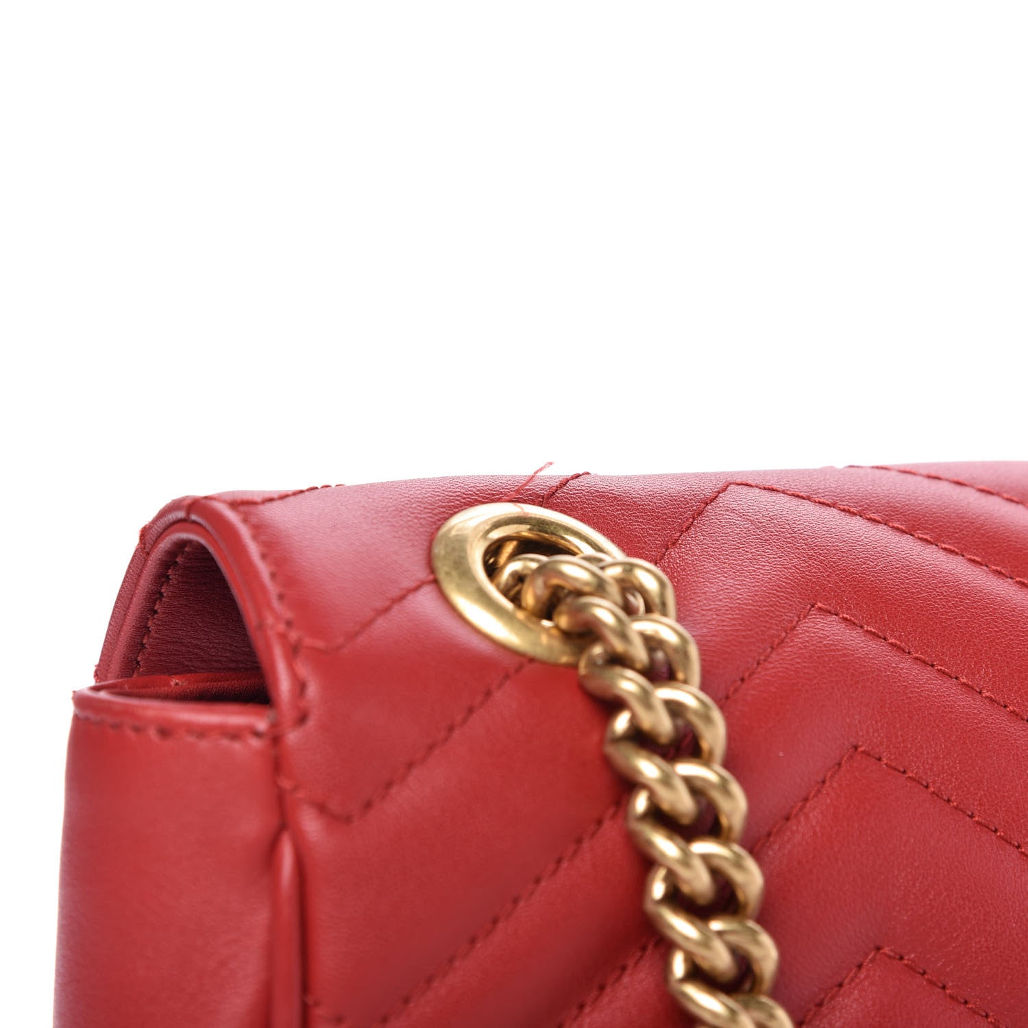 Gucci Calfskin Matelasse Small GG Marmont Shoulder Bag Hibiscus Red 10 of 10