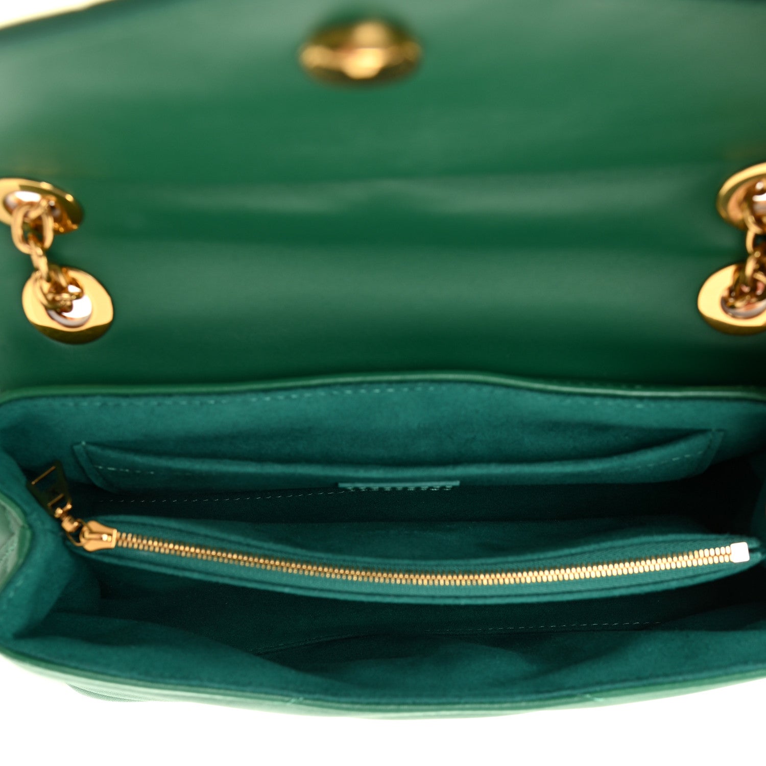 Louis Vuitton Calfskin New Wave Chain Bag MM NM Emerald 6 of 15