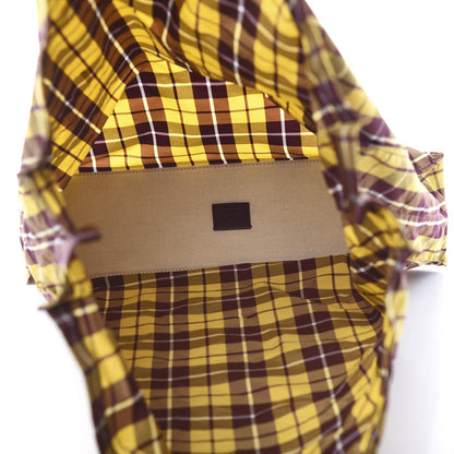 Gucci Nylon Checked Logo Vertical Tote Yellow 4 of 10